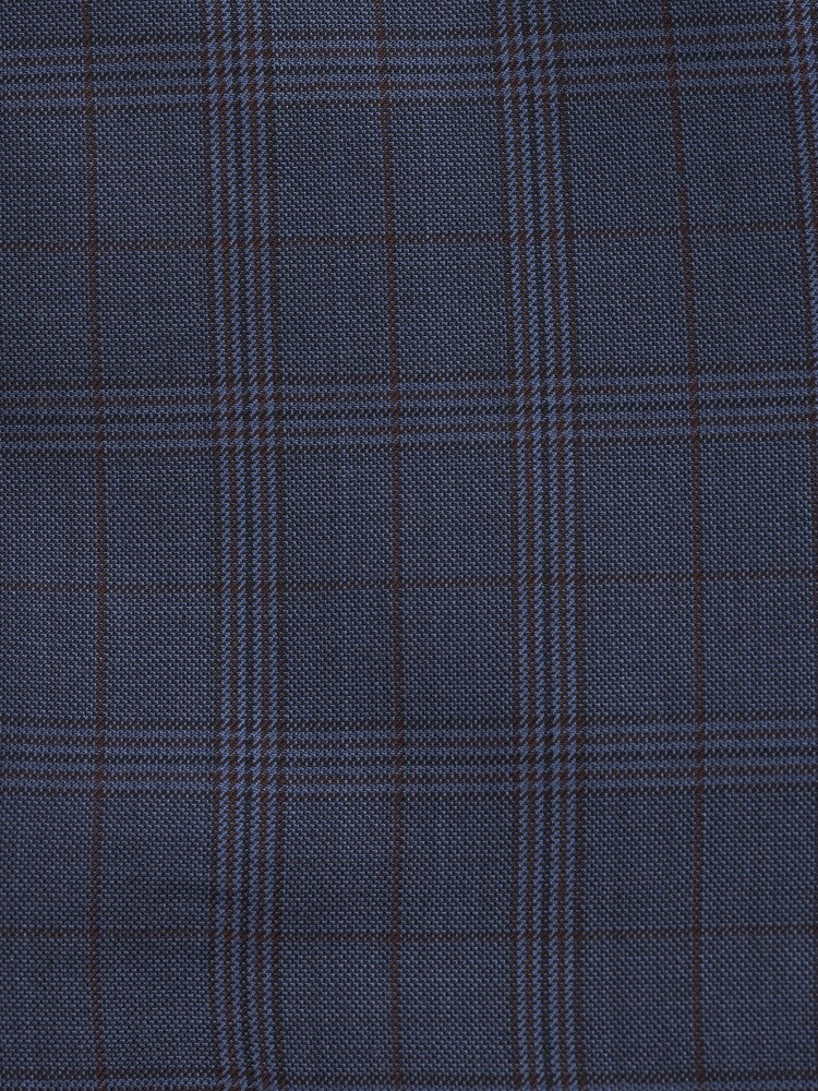 Bright Blue Wool Blend Check Suit Waistcoat - Image 10 of 10