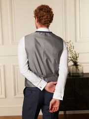 Bright Blue Wool Blend Check Suit Waistcoat - Image 3 of 10