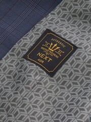Bright Blue Wool Blend Check Suit Waistcoat - Image 8 of 10