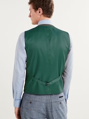Mid Blue Check Suit Waistcoat - Image 2 of 8
