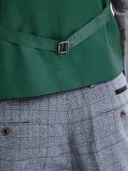Mid Blue Check Suit Waistcoat - Image 6 of 8