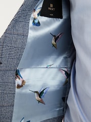 Mid Blue Check Suit Waistcoat - Image 7 of 8