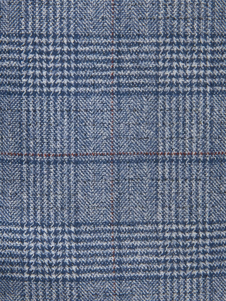 Mid Blue Check Suit Waistcoat - Image 8 of 8