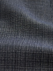 Navy Blue Tailored Wool Blend Check Suit Jacket - Image 10 of 11