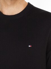 Tommy Hilfiger Black Cotton Blend Jumper With Cashmere - Image 3 of 3