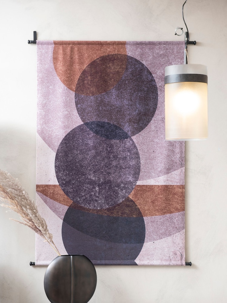 Libra Interiors Grey Velvet Elemental Circles Wall Hanging - Image 1 of 2
