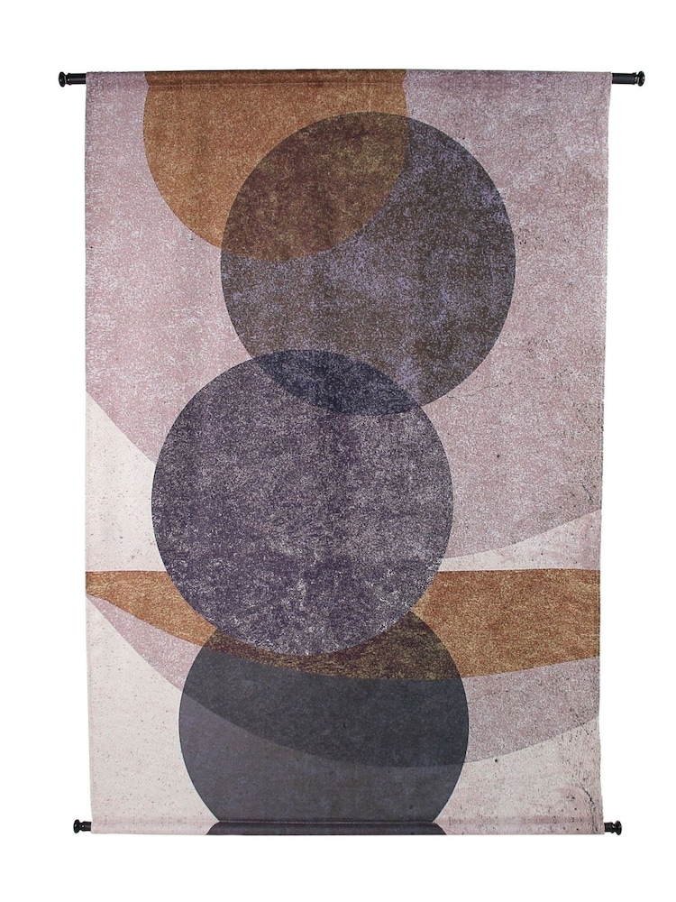 Libra Interiors Grey Velvet Elemental Circles Wall Hanging - Image 2 of 2