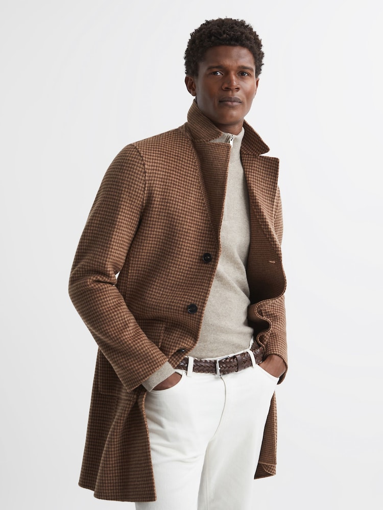 Reiss Chocolate Carlton Woven Leather Belt - Image 2 of 6