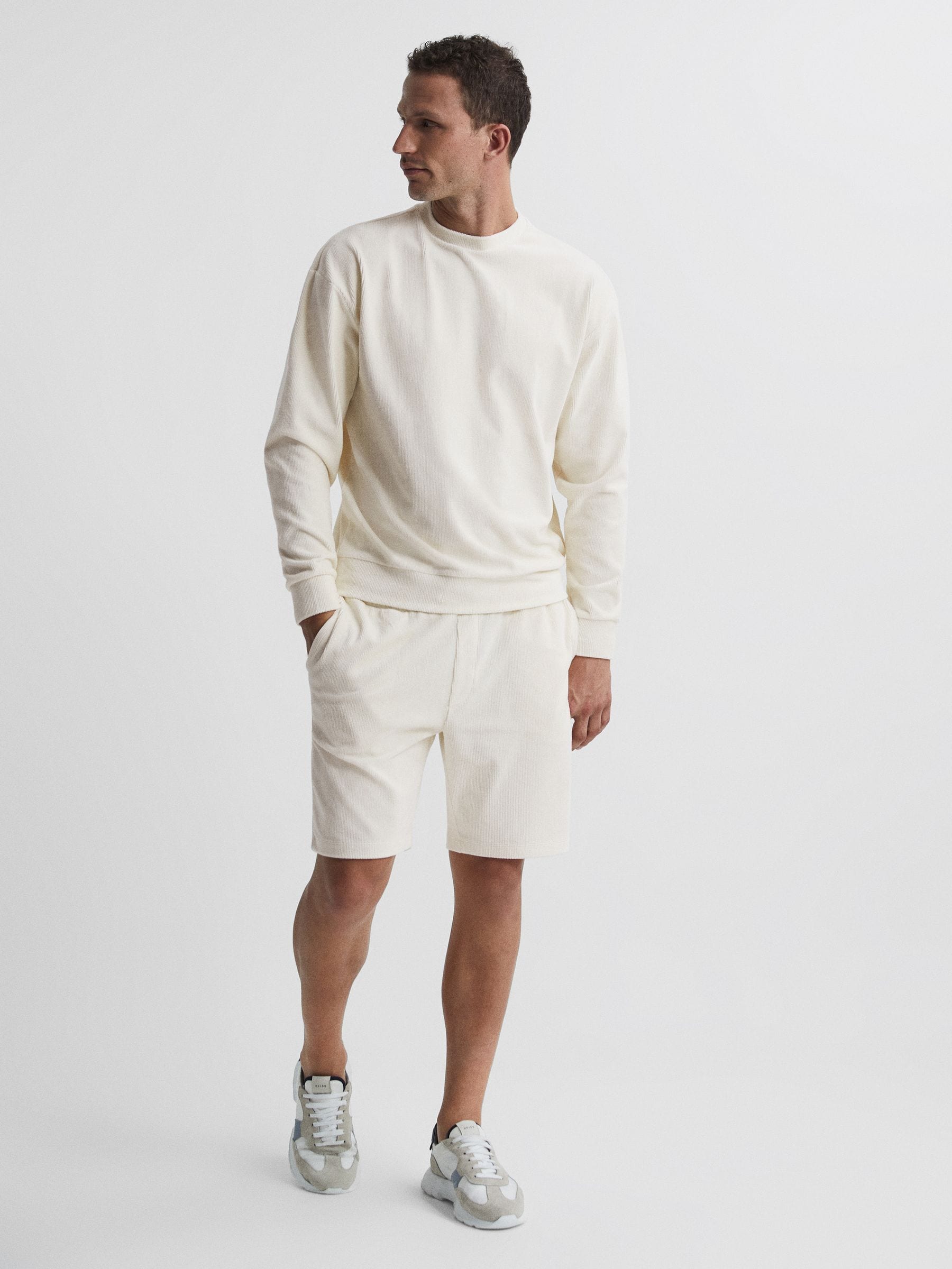 Buy Reiss Off White Axl Jersey Cord Sweatshirt from Next USA