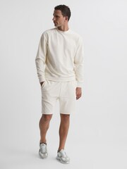Reiss Off White Axl Jersey Cord Sweatshirt - Image 3 of 6