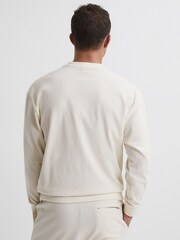 Reiss Off White Axl Jersey Cord Sweatshirt - Image 5 of 6