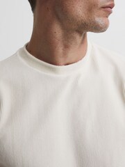 Reiss Off White Axl Jersey Cord Sweatshirt - Image 6 of 6