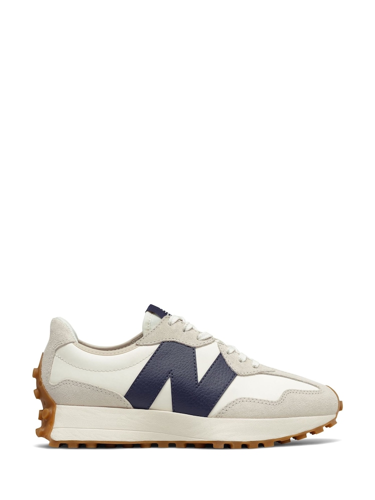 New Balance White/Blue Womens 327 Trainers - Image 1 of 6