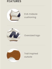 New Balance White/Blue Womens 327 Trainers - Image 3 of 6