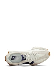 New Balance White/Blue Womens 327 Trainers - Image 5 of 6
