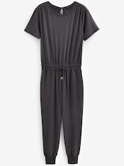 Charcoal Grey Next Active Yoga Short Sleeve Jumpsuit - Image 5 of 5