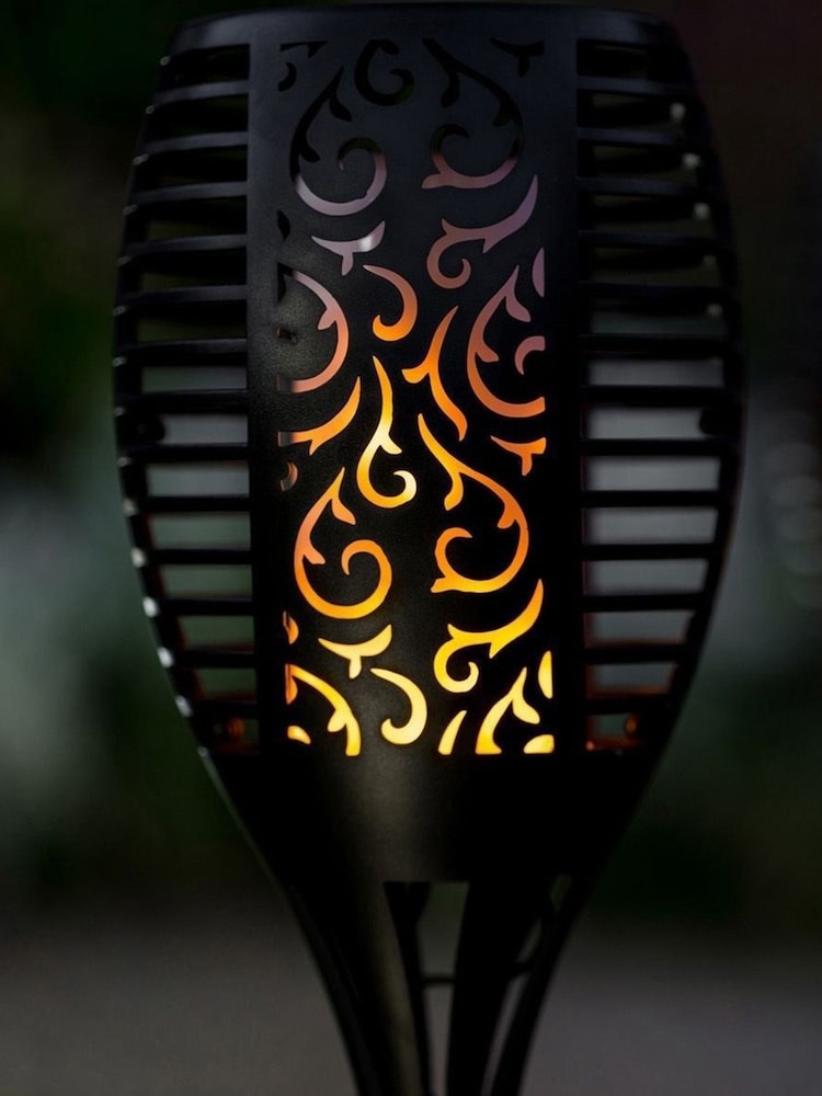 SolarCentre Black TrueFlame USB Solar Outdoor Torch Light - Image 1 of 2