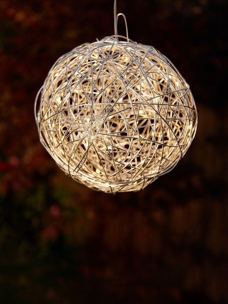 SolarCentre Silver Madison Solar Hanging Wire Ball Light - Image 1 of 2