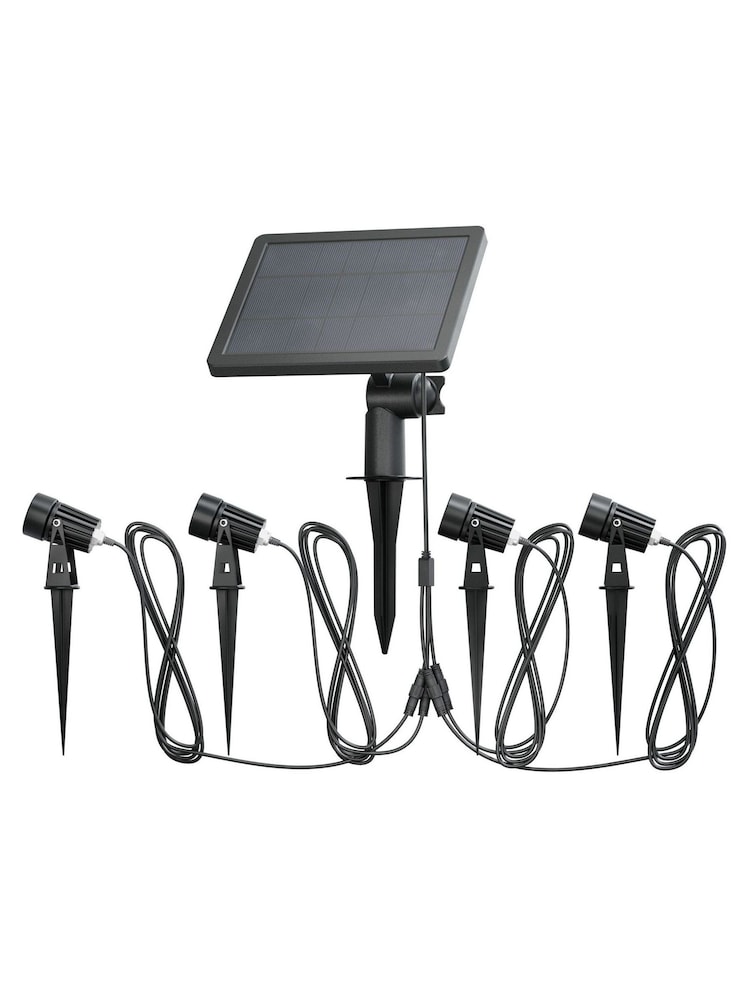 SolarCentre Set of 4 Black Atlas Solar Outdoor Spotlights - Image 2 of 2