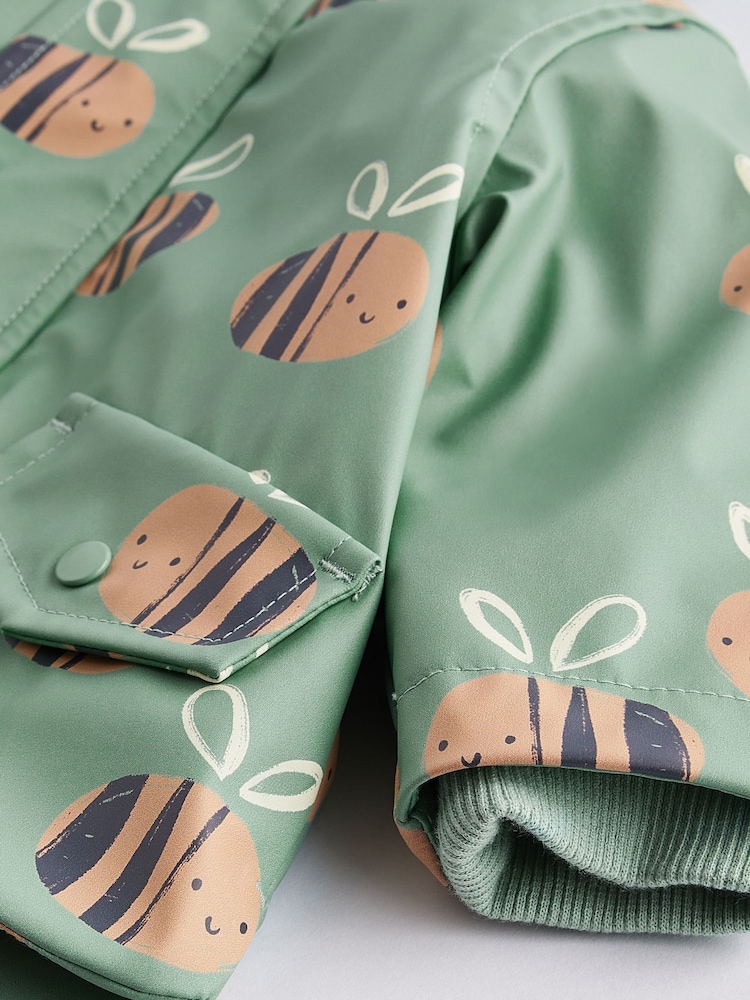 Sage Green Bee Baby Rubberised Coat - Image 4 of 6