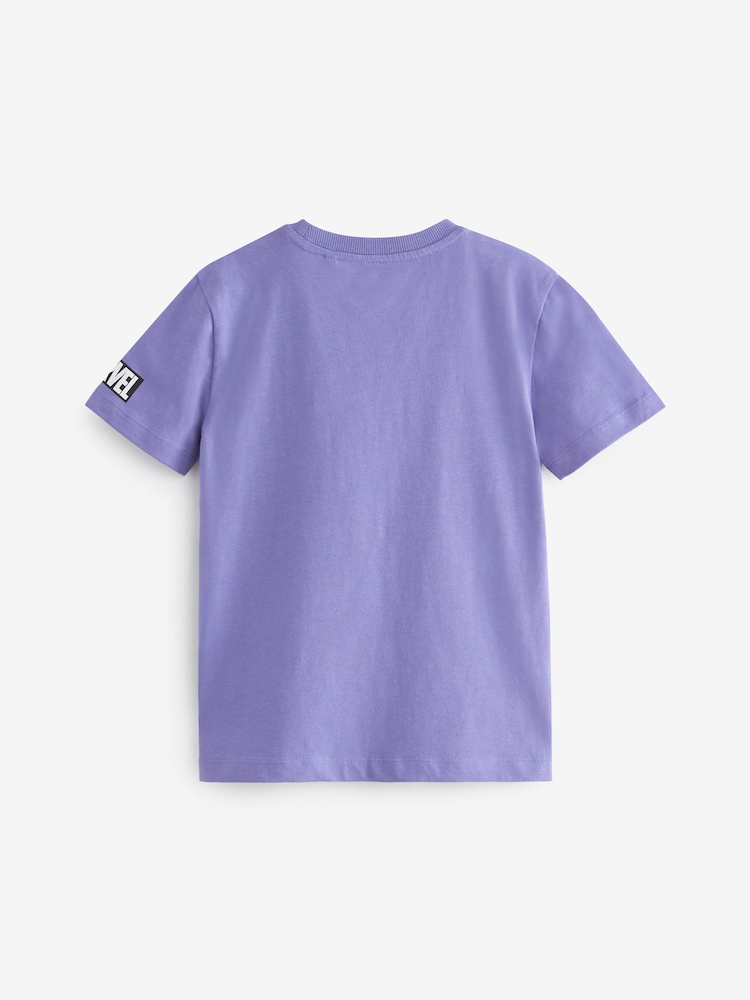 Black Panther Purple Marvel Superhero Short Sleeve T-Shirt (3-16yrs) - Image 2 of 2