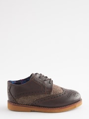 Brown Standard Fit (F) Leather Brogue Shoes - Image 3 of 6