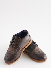 Brown Standard Fit (F) Leather Brogue Shoes - Image 4 of 6