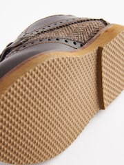 Brown Standard Fit (F) Leather Brogue Shoes - Image 6 of 6