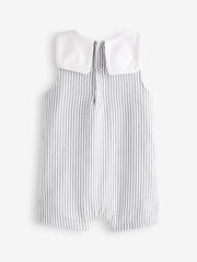 Grey Smart Stripe Bib Baby Playsuit (0mths-3yrs) - Image 2 of 2