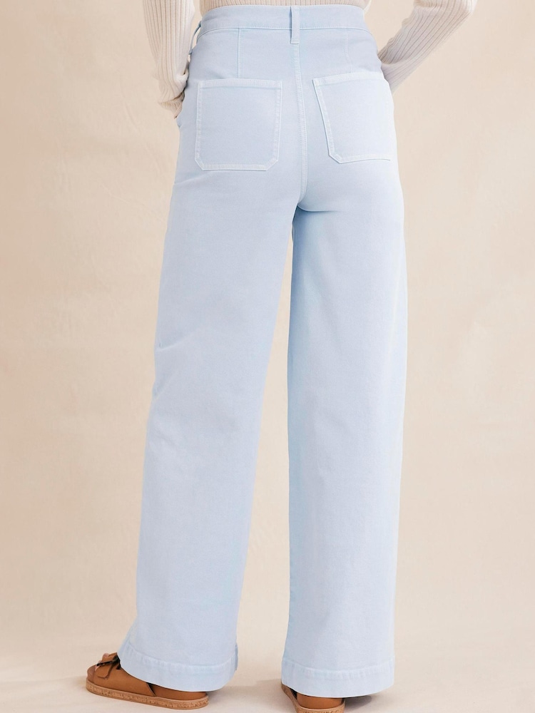 Boden Blue Casual Wide Leg Trousers - Image 2 of 6
