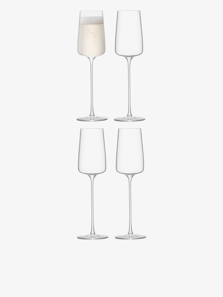 LSA International Set of 4 Clear Metropolitan Champagne Flutes - Image 2 of 4