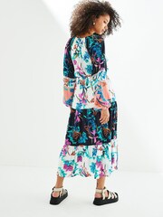 Spliced Floral Long Sleeve Maxi Dress - Image 2 of 4
