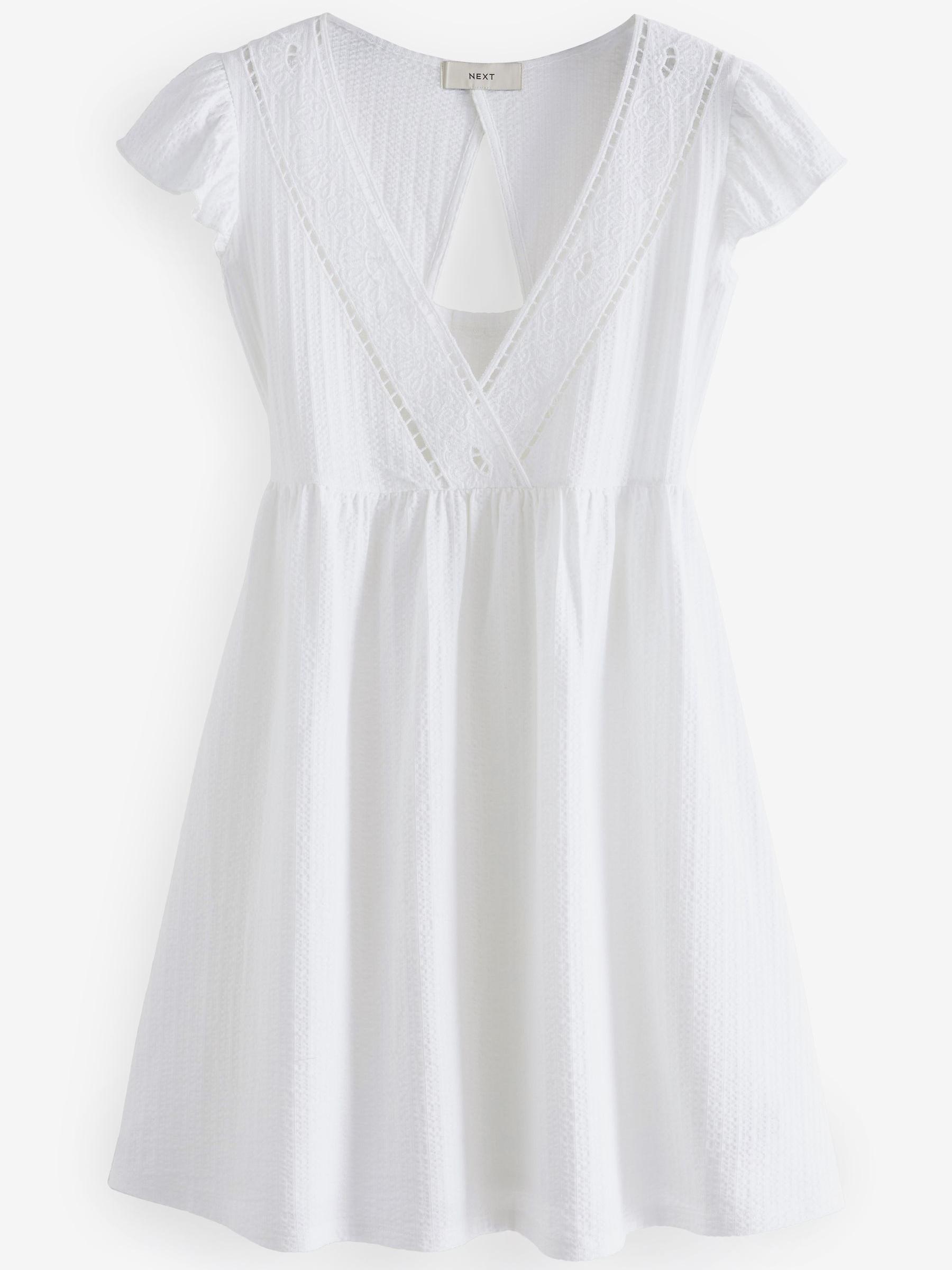 Buy White Seersucker Beach Cover-Up Dress from Next Poland
