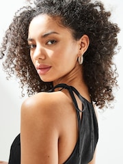 Black Halterneck Plissé Jumpsuit - Image 5 of 6