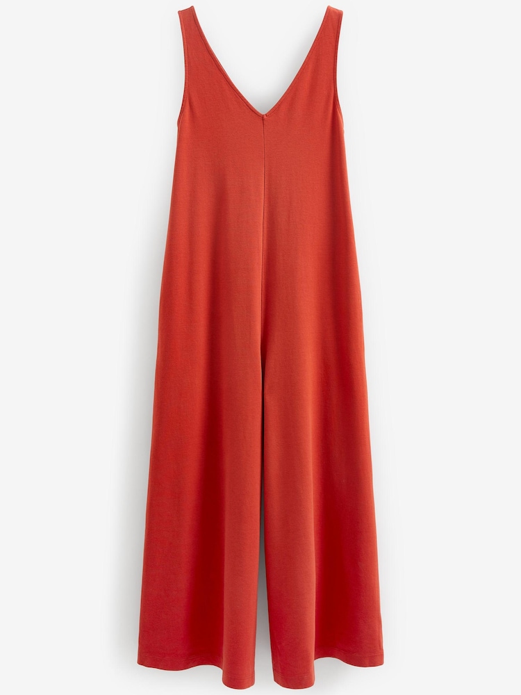 Red Rust 100% Cotton Jersey Jumpsuit - Image 5 of 5