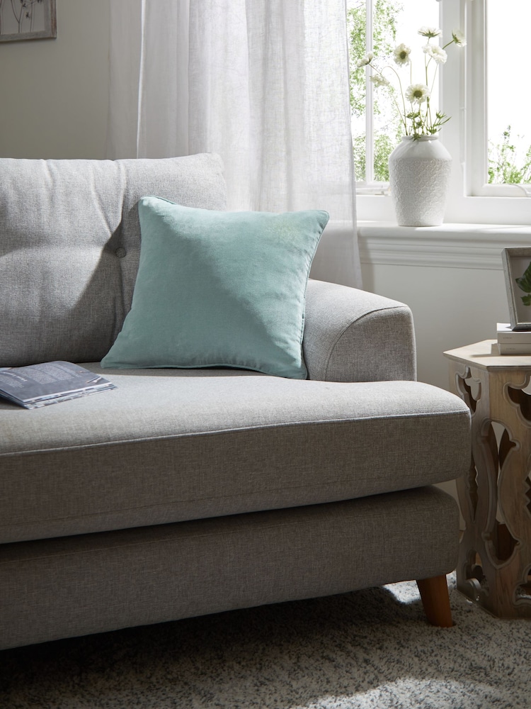 Slate Teal Blue 45 x 45cm Soft Velour Cushion - Image 1 of 3