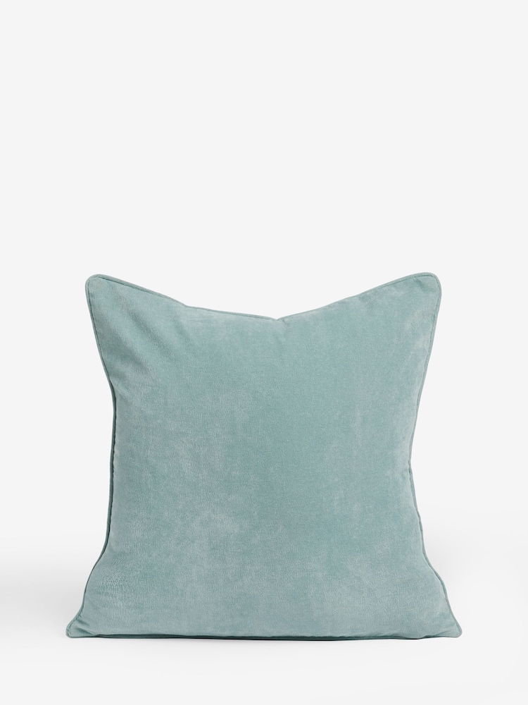 Slate Teal Blue 45 x 45cm Soft Velour Cushion - Image 3 of 3