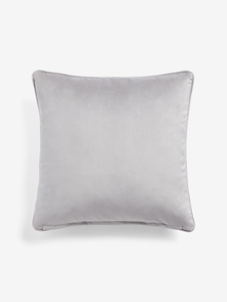 Silver 43 x 43cm Matte Velvet Cushion - Image 3 of 5