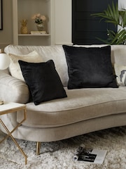 Black 59 x 59cm Matte Velvet Cushion - Image 2 of 6