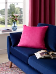 Bright Pink 59 x 59cm Matte Velvet Cushion - Image 1 of 5