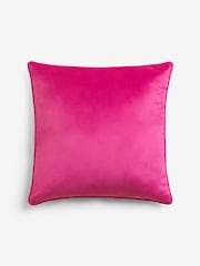 Bright Pink 59 x 59cm Matte Velvet Cushion - Image 3 of 5