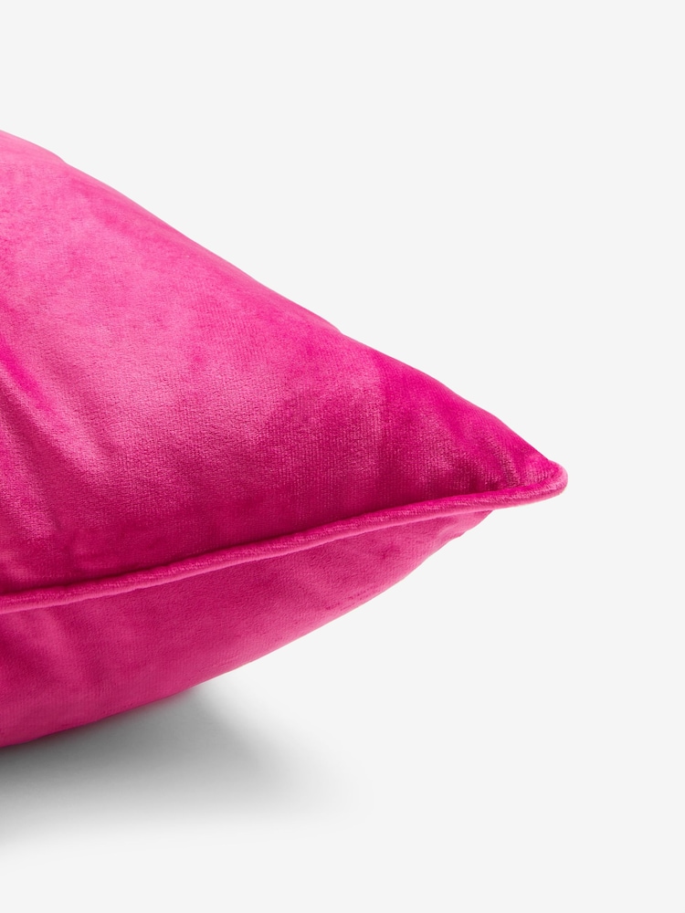 Bright Pink 59 x 59cm Matte Velvet Cushion - Image 5 of 5