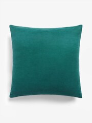 Teal Blue Velvet Quilted Hamilton 50 x 50 Cushion - Image 4 of 4