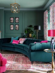 Fuchsia Pink 50 x 50cm Velvet Ogee Cushion - Image 5 of 7