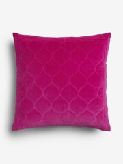 Fuchsia Pink 50 x 50cm Velvet Ogee Cushion - Image 6 of 7