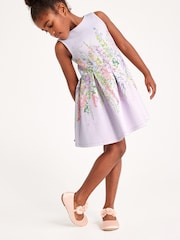 Lilac Purple Floral Scuba (3-16yrs) - Image 3 of 5