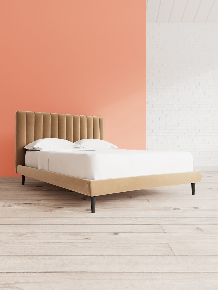 Swoon Easy Velvet Biscuit Natural Porlock Bed - Image 1 of 8
