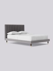 Swoon Easy Velvet Silver Grey Porlock Bed - Image 2 of 7