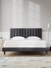 Swoon Easy Velvet Granite Grey Porlock Bed - Image 2 of 8