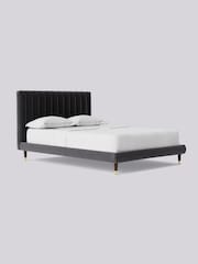 Swoon Easy Velvet Granite Grey Porlock Bed - Image 3 of 8